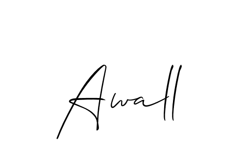Also You can easily find your signature by using the search form. We will create Awall name handwritten signature images for you free of cost using Allison_Script sign style. Awall signature style 2 images and pictures png