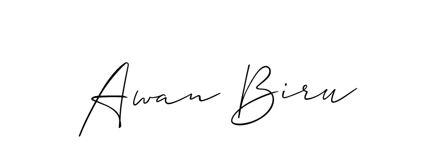 You should practise on your own different ways (Allison_Script) to write your name (Awan Biru) in signature. don't let someone else do it for you. Awan Biru signature style 2 images and pictures png