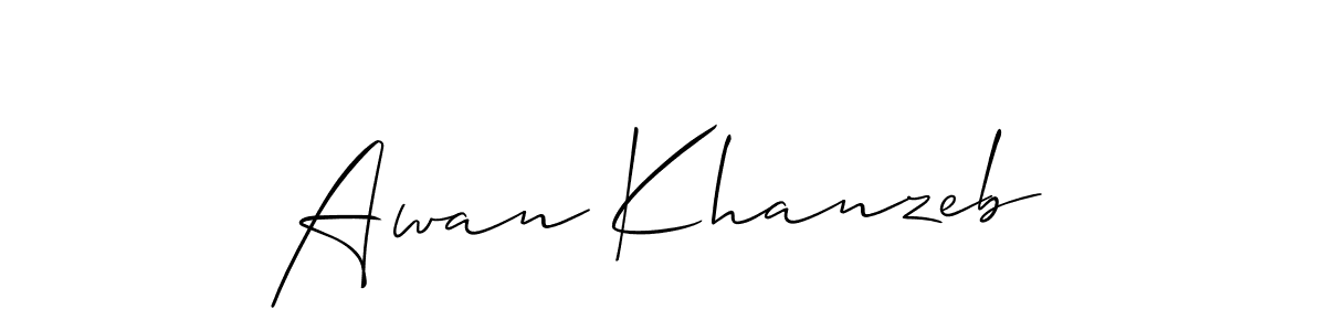 Create a beautiful signature design for name Awan Khanzeb. With this signature (Allison_Script) fonts, you can make a handwritten signature for free. Awan Khanzeb signature style 2 images and pictures png