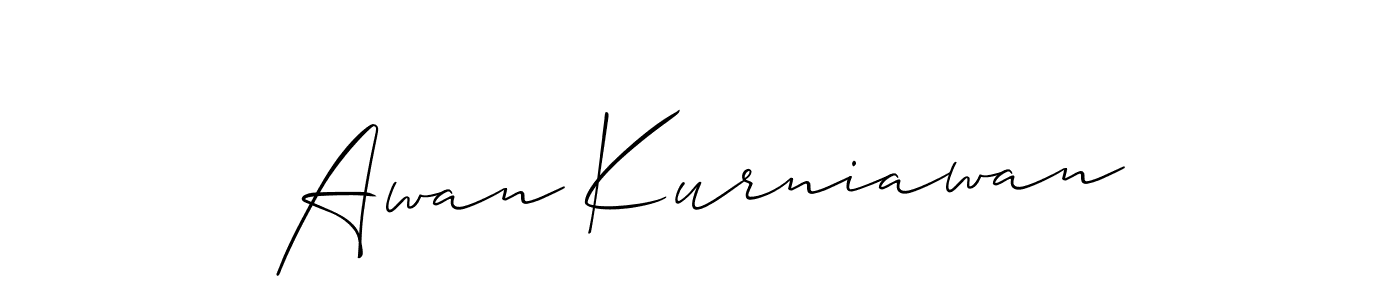 Also You can easily find your signature by using the search form. We will create Awan Kurniawan name handwritten signature images for you free of cost using Allison_Script sign style. Awan Kurniawan signature style 2 images and pictures png