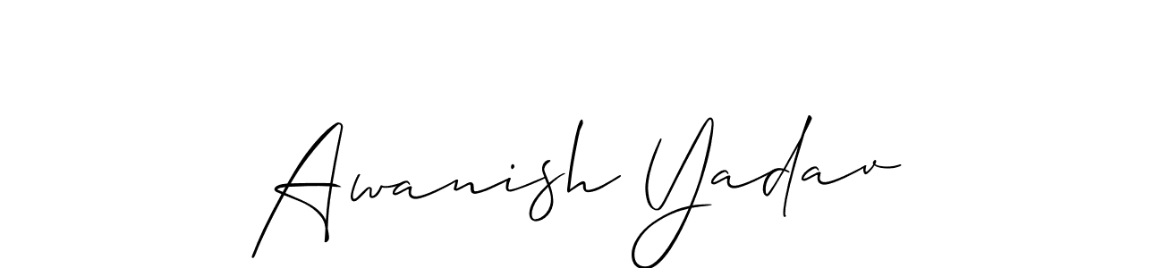 How to make Awanish Yadav signature? Allison_Script is a professional autograph style. Create handwritten signature for Awanish Yadav name. Awanish Yadav signature style 2 images and pictures png