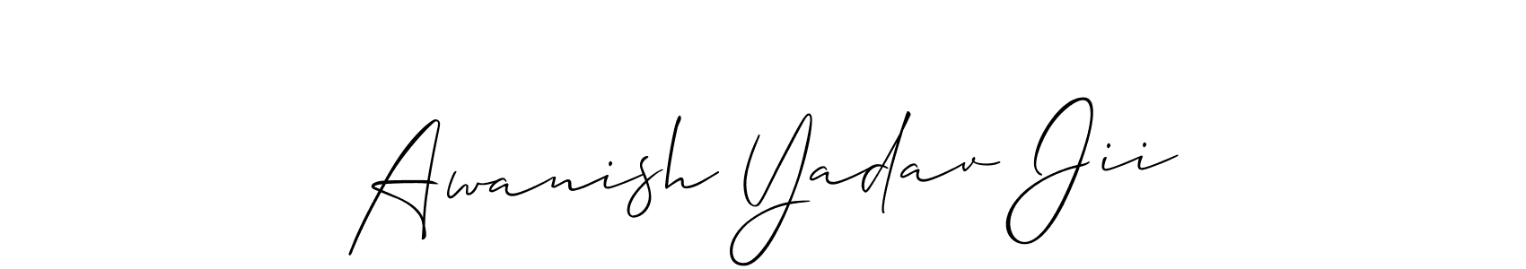 This is the best signature style for the Awanish Yadav Jii name. Also you like these signature font (Allison_Script). Mix name signature. Awanish Yadav Jii signature style 2 images and pictures png