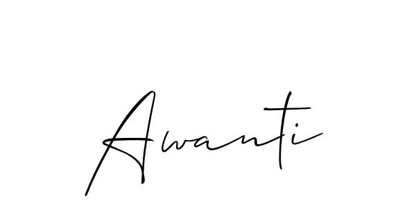 Make a beautiful signature design for name Awanti. With this signature (Allison_Script) style, you can create a handwritten signature for free. Awanti signature style 2 images and pictures png