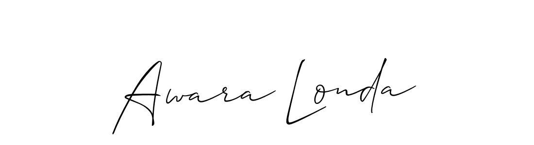 if you are searching for the best signature style for your name Awara Londa. so please give up your signature search. here we have designed multiple signature styles  using Allison_Script. Awara Londa signature style 2 images and pictures png