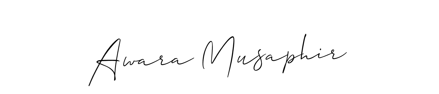 Similarly Allison_Script is the best handwritten signature design. Signature creator online .You can use it as an online autograph creator for name Awara Musaphir. Awara Musaphir signature style 2 images and pictures png