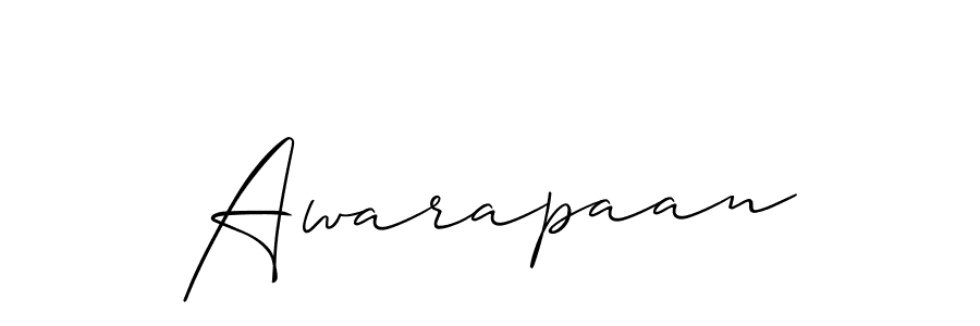 Use a signature maker to create a handwritten signature online. With this signature software, you can design (Allison_Script) your own signature for name Awarapaan. Awarapaan signature style 2 images and pictures png