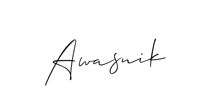 Awasnik stylish signature style. Best Handwritten Sign (Allison_Script) for my name. Handwritten Signature Collection Ideas for my name Awasnik. Awasnik signature style 2 images and pictures png