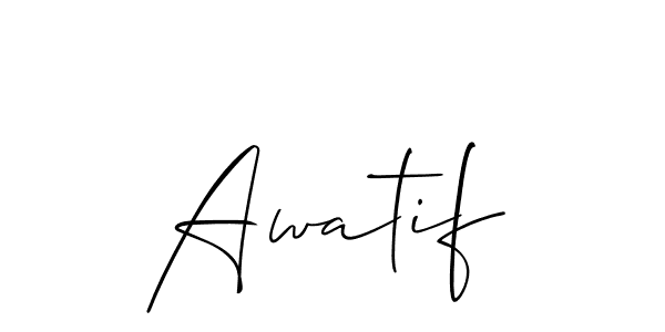 Similarly Allison_Script is the best handwritten signature design. Signature creator online .You can use it as an online autograph creator for name Awatif. Awatif signature style 2 images and pictures png