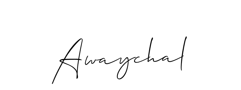 Use a signature maker to create a handwritten signature online. With this signature software, you can design (Allison_Script) your own signature for name Awaychal. Awaychal signature style 2 images and pictures png