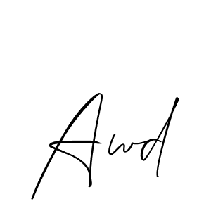 Also You can easily find your signature by using the search form. We will create Awd name handwritten signature images for you free of cost using Allison_Script sign style. Awd signature style 2 images and pictures png