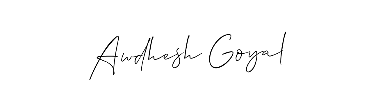 Awdhesh Goyal stylish signature style. Best Handwritten Sign (Allison_Script) for my name. Handwritten Signature Collection Ideas for my name Awdhesh Goyal. Awdhesh Goyal signature style 2 images and pictures png