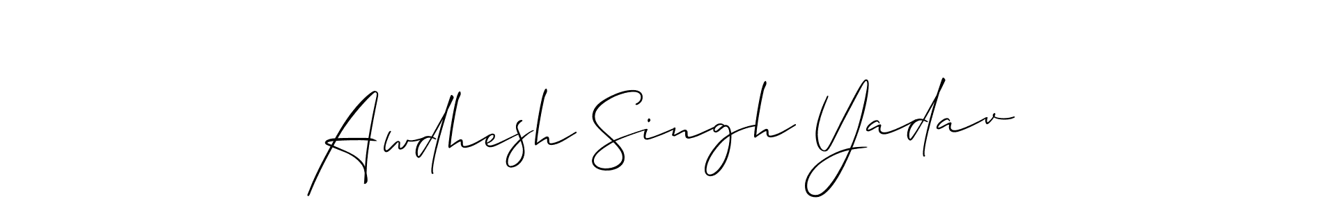 Also You can easily find your signature by using the search form. We will create Awdhesh Singh Yadav name handwritten signature images for you free of cost using Allison_Script sign style. Awdhesh Singh Yadav signature style 2 images and pictures png