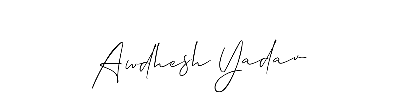 You should practise on your own different ways (Allison_Script) to write your name (Awdhesh Yadav) in signature. don't let someone else do it for you. Awdhesh Yadav signature style 2 images and pictures png