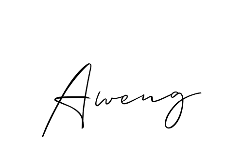 The best way (Allison_Script) to make a short signature is to pick only two or three words in your name. The name Aweng include a total of six letters. For converting this name. Aweng signature style 2 images and pictures png
