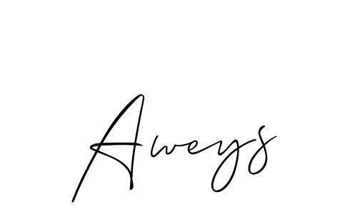 How to make Aweys signature? Allison_Script is a professional autograph style. Create handwritten signature for Aweys name. Aweys signature style 2 images and pictures png