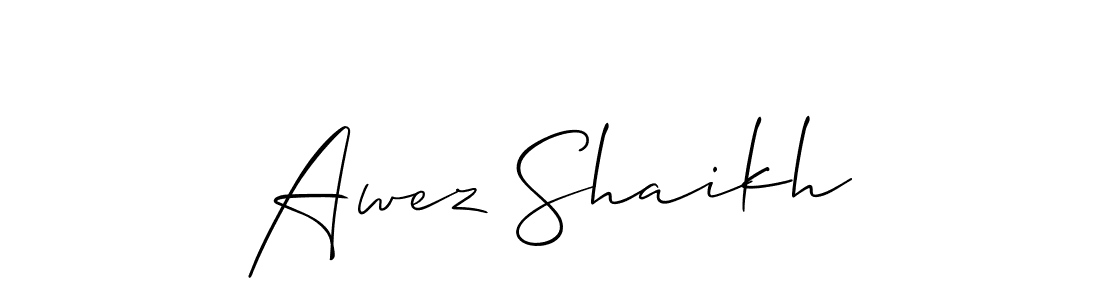 How to make Awez Shaikh name signature. Use Allison_Script style for creating short signs online. This is the latest handwritten sign. Awez Shaikh signature style 2 images and pictures png