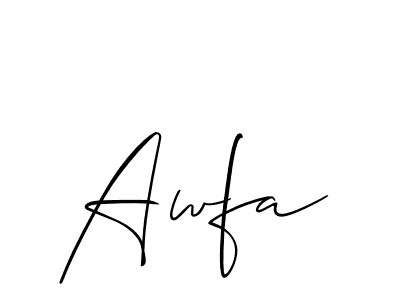 Also You can easily find your signature by using the search form. We will create Awfa name handwritten signature images for you free of cost using Allison_Script sign style. Awfa signature style 2 images and pictures png