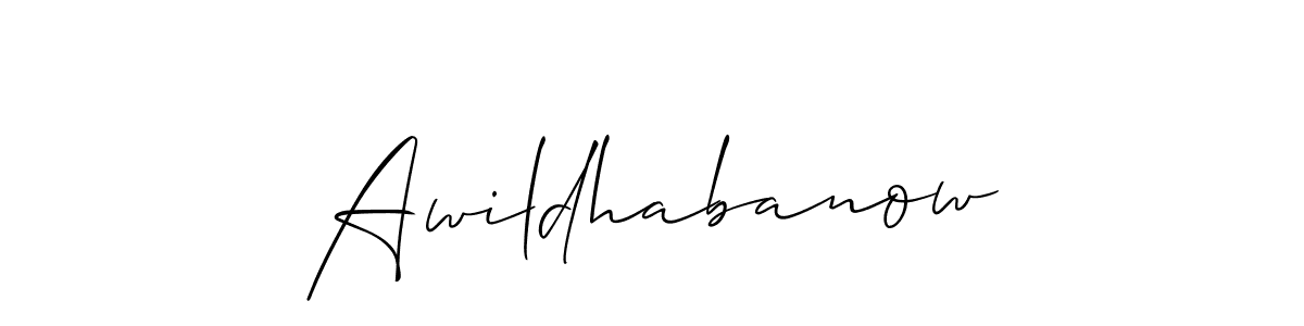 if you are searching for the best signature style for your name Awildhabanow. so please give up your signature search. here we have designed multiple signature styles  using Allison_Script. Awildhabanow signature style 2 images and pictures png