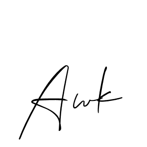 How to make Awk signature? Allison_Script is a professional autograph style. Create handwritten signature for Awk name. Awk signature style 2 images and pictures png