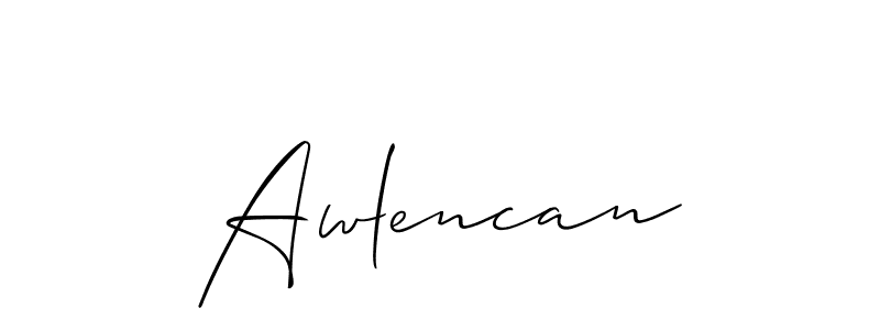 How to make Awlencan signature? Allison_Script is a professional autograph style. Create handwritten signature for Awlencan name. Awlencan signature style 2 images and pictures png