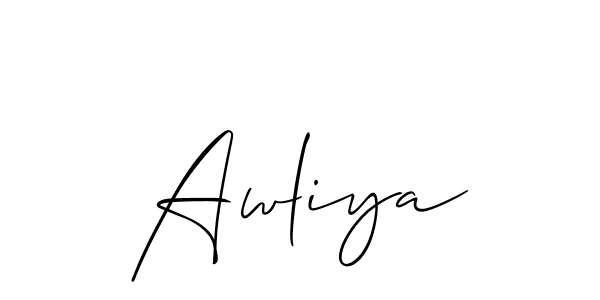 You should practise on your own different ways (Allison_Script) to write your name (Awliya) in signature. don't let someone else do it for you. Awliya signature style 2 images and pictures png