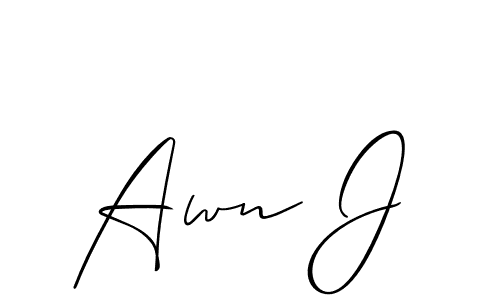 Awn J stylish signature style. Best Handwritten Sign (Allison_Script) for my name. Handwritten Signature Collection Ideas for my name Awn J. Awn J signature style 2 images and pictures png