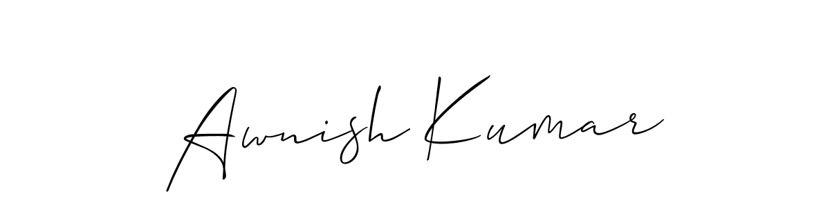 Awnish Kumar stylish signature style. Best Handwritten Sign (Allison_Script) for my name. Handwritten Signature Collection Ideas for my name Awnish Kumar. Awnish Kumar signature style 2 images and pictures png