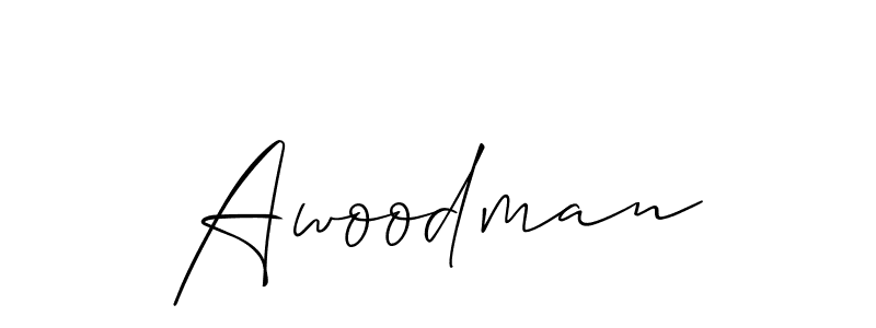 You should practise on your own different ways (Allison_Script) to write your name (Awoodman) in signature. don't let someone else do it for you. Awoodman signature style 2 images and pictures png