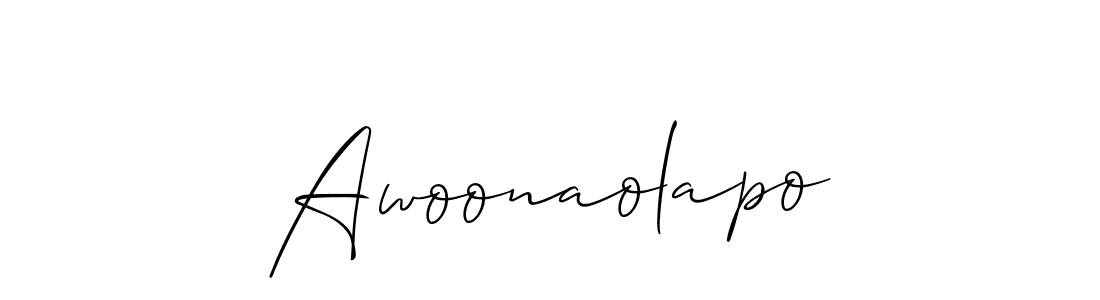 Also we have Awoonaolapo name is the best signature style. Create professional handwritten signature collection using Allison_Script autograph style. Awoonaolapo signature style 2 images and pictures png