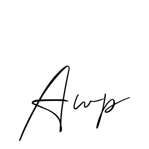 Also we have Awp name is the best signature style. Create professional handwritten signature collection using Allison_Script autograph style. Awp signature style 2 images and pictures png