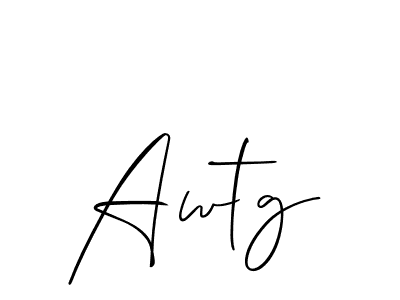 Design your own signature with our free online signature maker. With this signature software, you can create a handwritten (Allison_Script) signature for name Awtg. Awtg signature style 2 images and pictures png