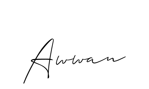 Use a signature maker to create a handwritten signature online. With this signature software, you can design (Allison_Script) your own signature for name Awwan. Awwan signature style 2 images and pictures png