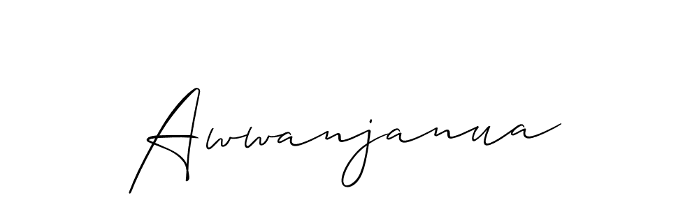 Make a beautiful signature design for name Awwanjanua. With this signature (Allison_Script) style, you can create a handwritten signature for free. Awwanjanua signature style 2 images and pictures png