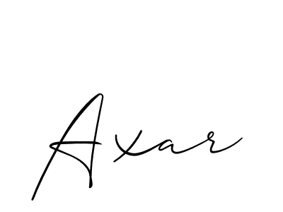 Make a beautiful signature design for name Axar. With this signature (Allison_Script) style, you can create a handwritten signature for free. Axar signature style 2 images and pictures png