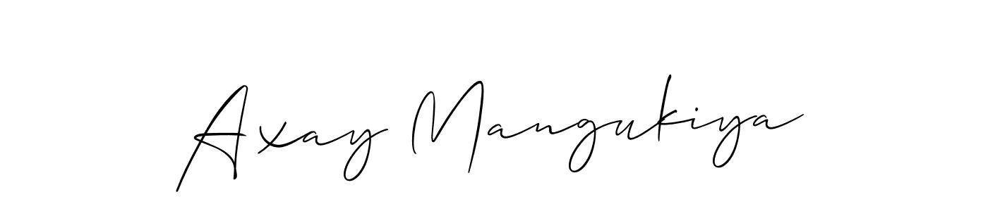 How to make Axay Mangukiya signature? Allison_Script is a professional autograph style. Create handwritten signature for Axay Mangukiya name. Axay Mangukiya signature style 2 images and pictures png