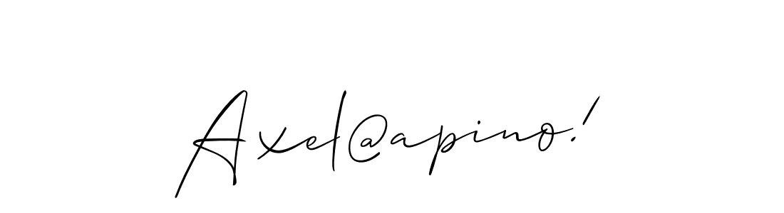 You should practise on your own different ways (Allison_Script) to write your name (Axel@apino!) in signature. don't let someone else do it for you. Axel@apino! signature style 2 images and pictures png