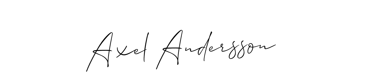 Allison_Script is a professional signature style that is perfect for those who want to add a touch of class to their signature. It is also a great choice for those who want to make their signature more unique. Get Axel Andersson name to fancy signature for free. Axel Andersson signature style 2 images and pictures png