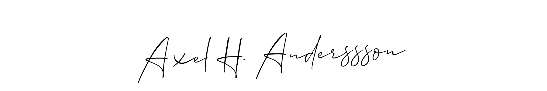 The best way (Allison_Script) to make a short signature is to pick only two or three words in your name. The name Axel H. Anderssson include a total of six letters. For converting this name. Axel H. Anderssson signature style 2 images and pictures png