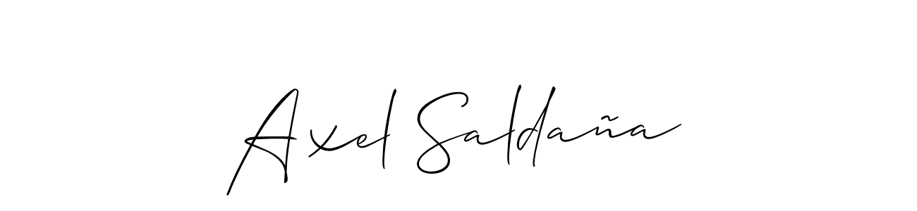 Also You can easily find your signature by using the search form. We will create Axel Saldaña name handwritten signature images for you free of cost using Allison_Script sign style. Axel Saldaña signature style 2 images and pictures png