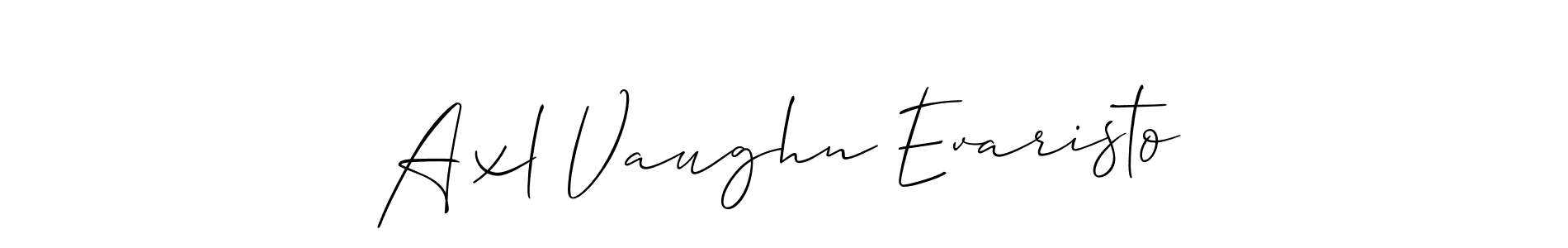 Make a short Axl Vaughn Evaristo signature style. Manage your documents anywhere anytime using Allison_Script. Create and add eSignatures, submit forms, share and send files easily. Axl Vaughn Evaristo signature style 2 images and pictures png