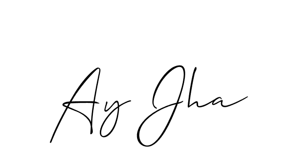 Design your own signature with our free online signature maker. With this signature software, you can create a handwritten (Allison_Script) signature for name Ay Jha. Ay Jha signature style 2 images and pictures png