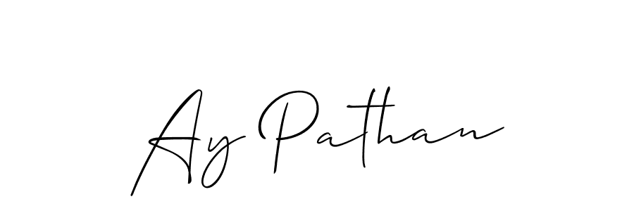 if you are searching for the best signature style for your name Ay Pathan. so please give up your signature search. here we have designed multiple signature styles  using Allison_Script. Ay Pathan signature style 2 images and pictures png