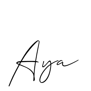 The best way (Allison_Script) to make a short signature is to pick only two or three words in your name. The name Aya include a total of six letters. For converting this name. Aya signature style 2 images and pictures png