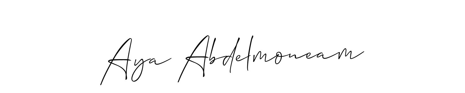 Also we have Aya Abdelmoneam name is the best signature style. Create professional handwritten signature collection using Allison_Script autograph style. Aya Abdelmoneam signature style 2 images and pictures png