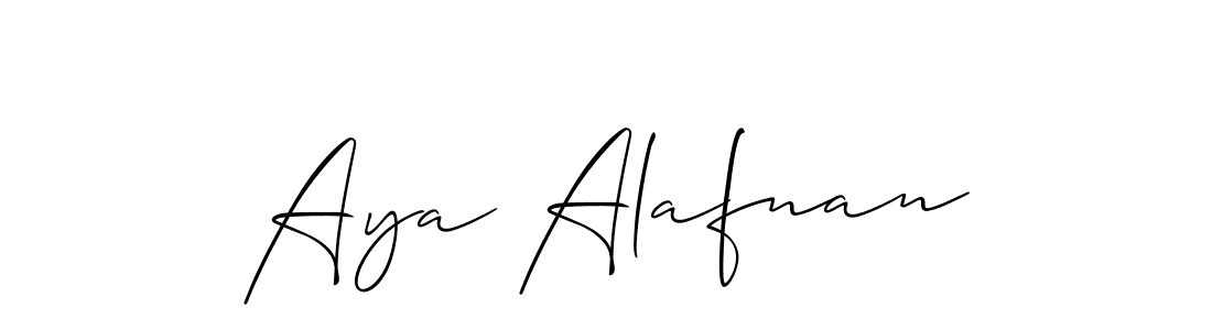 Design your own signature with our free online signature maker. With this signature software, you can create a handwritten (Allison_Script) signature for name Aya Alafnan. Aya Alafnan signature style 2 images and pictures png