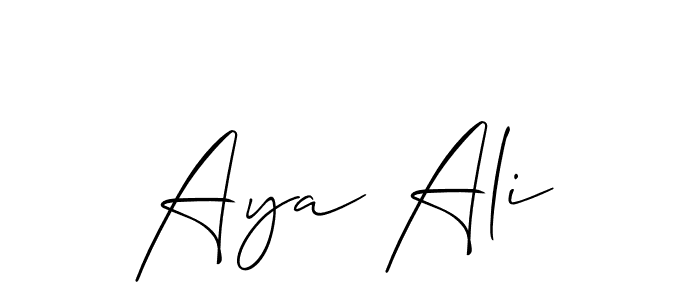 How to Draw Aya Ali signature style? Allison_Script is a latest design signature styles for name Aya Ali. Aya Ali signature style 2 images and pictures png