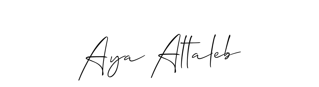 Make a beautiful signature design for name Aya Altaleb. With this signature (Allison_Script) style, you can create a handwritten signature for free. Aya Altaleb signature style 2 images and pictures png