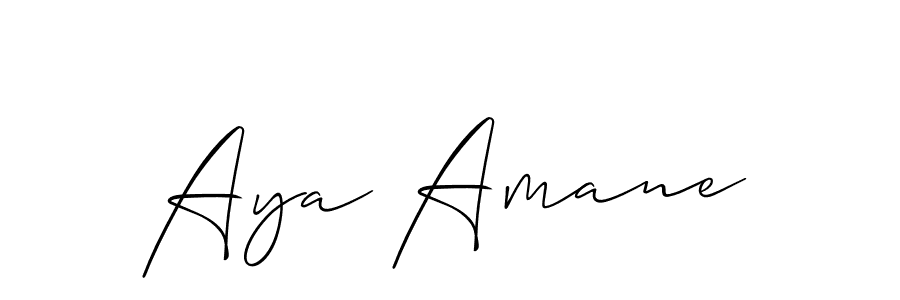 Allison_Script is a professional signature style that is perfect for those who want to add a touch of class to their signature. It is also a great choice for those who want to make their signature more unique. Get Aya Amane name to fancy signature for free. Aya Amane signature style 2 images and pictures png