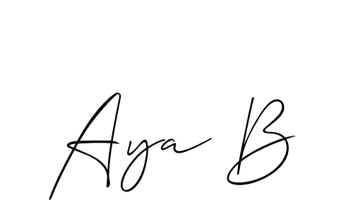 Allison_Script is a professional signature style that is perfect for those who want to add a touch of class to their signature. It is also a great choice for those who want to make their signature more unique. Get Aya B name to fancy signature for free. Aya B signature style 2 images and pictures png