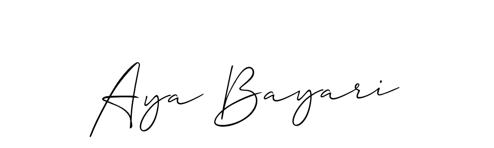 How to Draw Aya Bayari signature style? Allison_Script is a latest design signature styles for name Aya Bayari. Aya Bayari signature style 2 images and pictures png